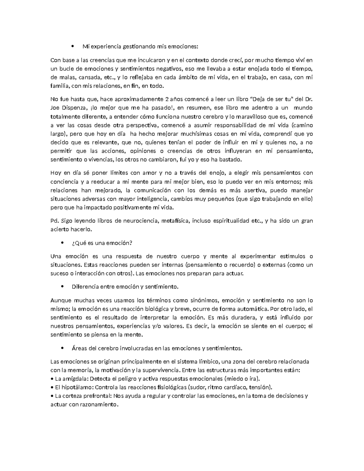 Foro 1: Emociones y Sentimientos en la Educación Socioemocional - Studocu
