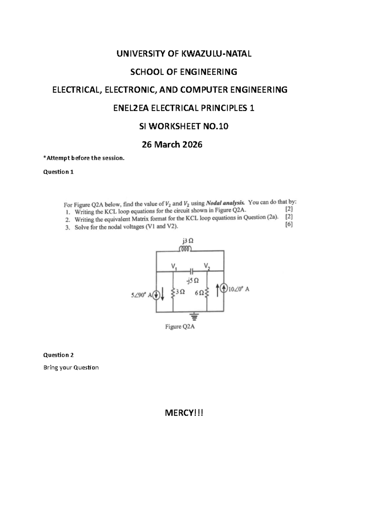 SI Worksheet 10 (26 Mar 2026) - ENEL2EAH1 - UNIVERSITY OF KWAZULU-NATAL ...