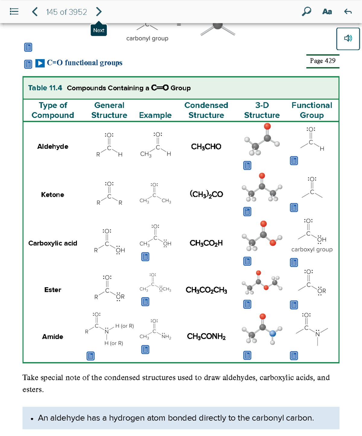 11.5 Functional Groups - BIO 211 - C=O functional groups Page 429 Take ...