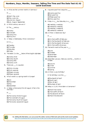 Basic Structure of English: Theory & Exercises for A1 A2 Level - Studocu