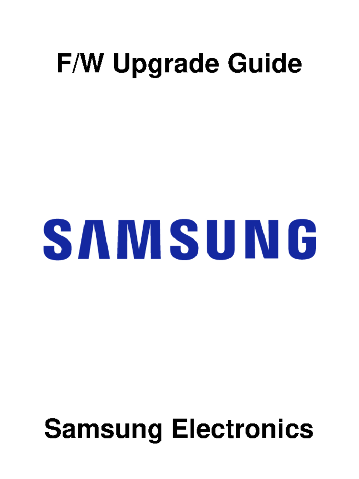 Upgrade Guide: Samsung Electronics Firmware Update Manual - Studocu