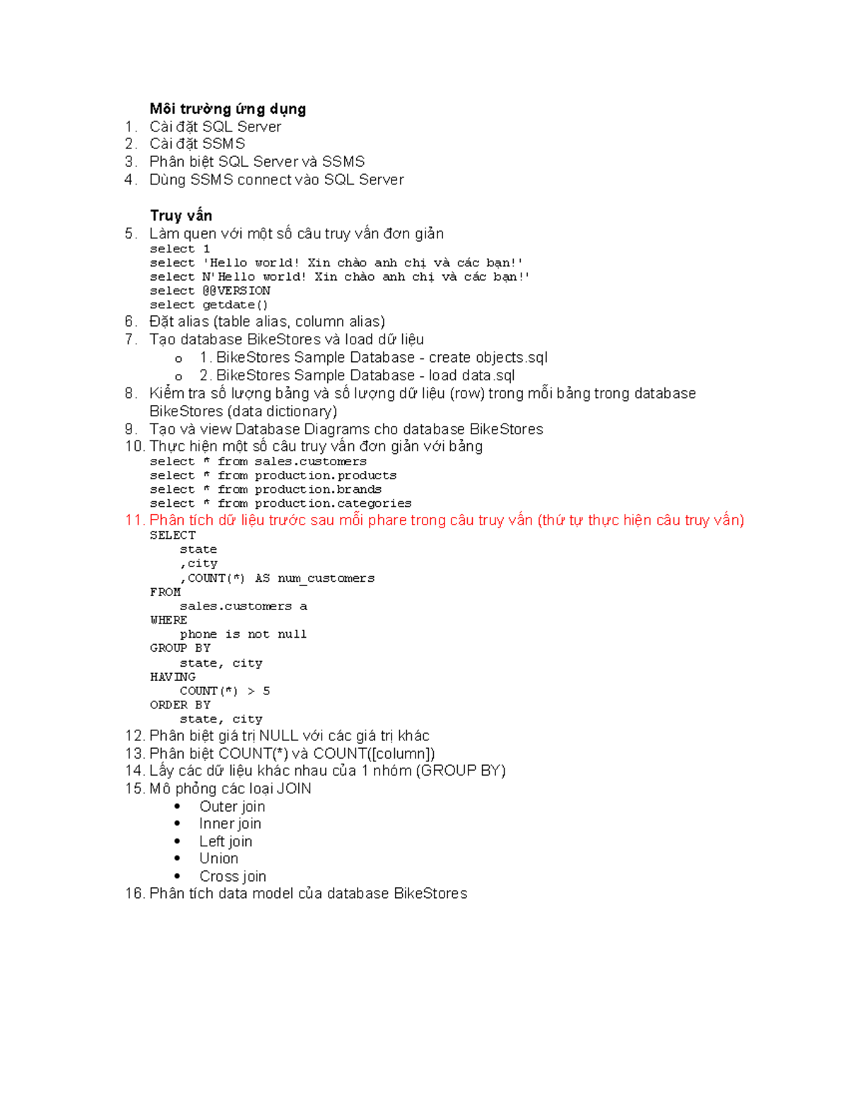 Btvn Data Engineer - Bài Tập Luyện Tập SQL Server & SSMS - Studocu