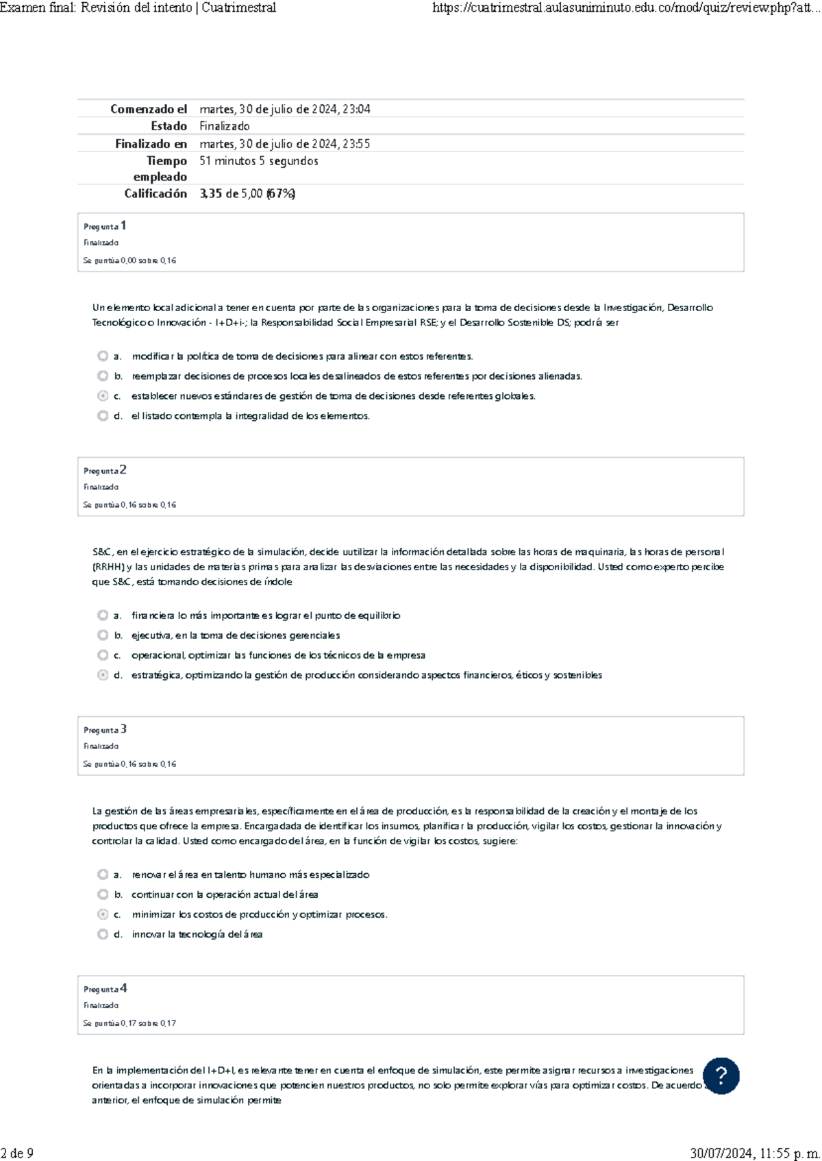 Examen Final - Responsabilidad Social y Toma de Decisiones RSE 2024 ...