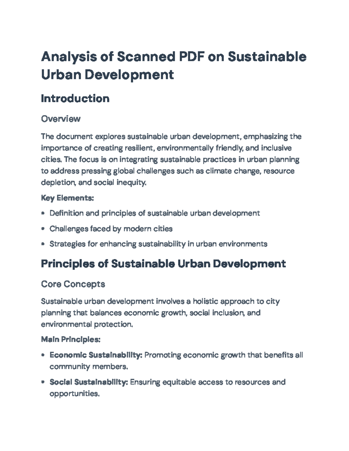 Sustainable Urban Development Analysis: Strategies and Challenges ...