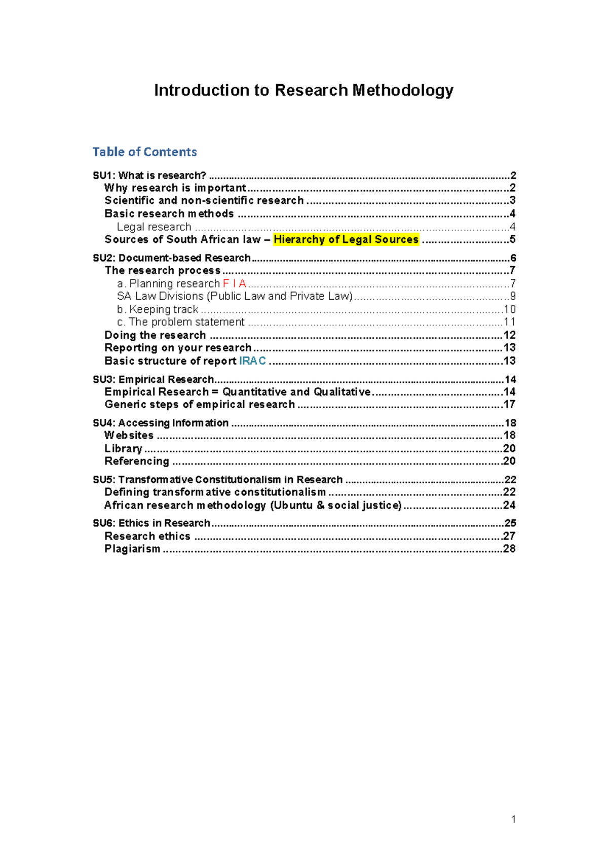 IRM1501 2020 Comprehensive Summary of Research Methodology - Studocu