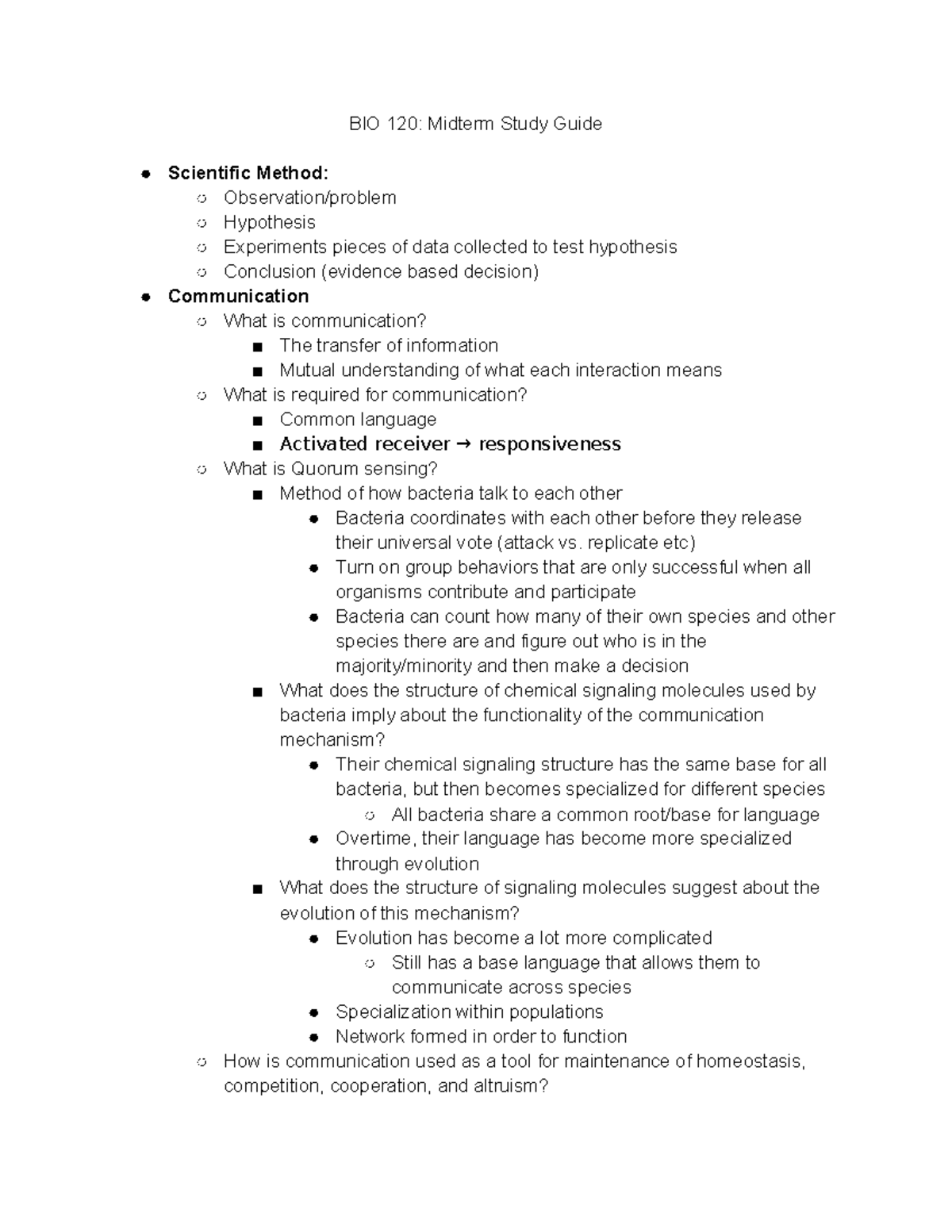 BIO 120 Midterm Study Guide: Key Concepts in Biology and Genetics - Studocu