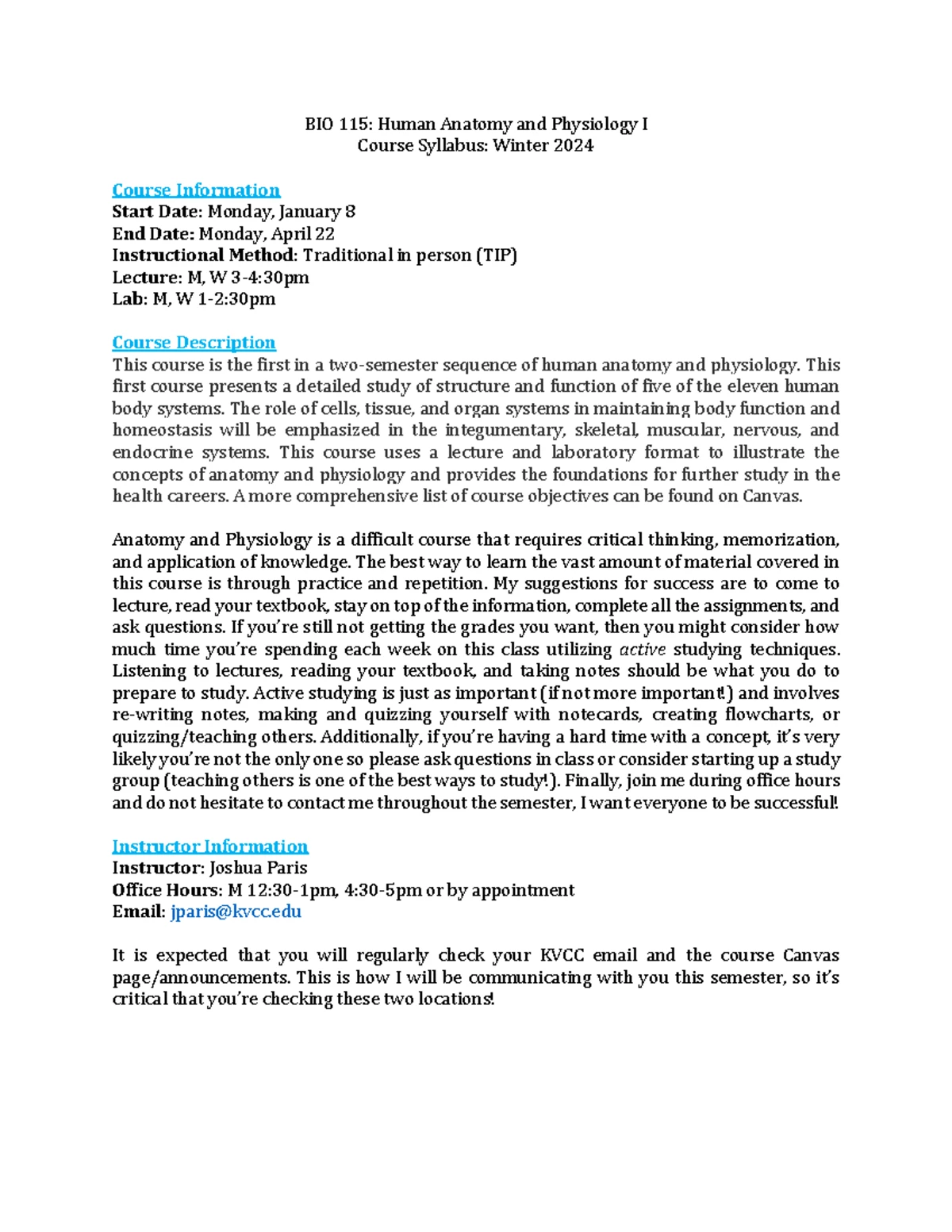 BIO 100 Introductory Biology Course Syllabus - Fall 2021 - Studocu