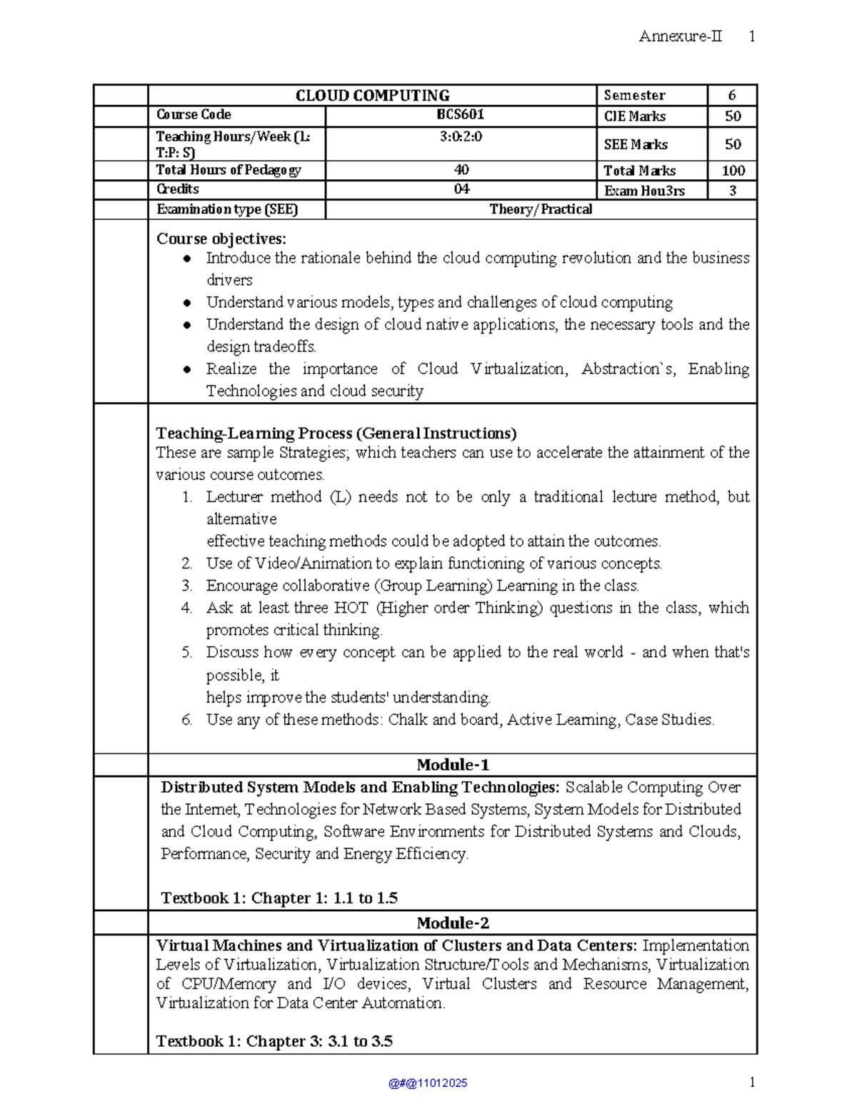 BCS601 - Cloud Computing Syllabus for 6th Semester Students - Studocu