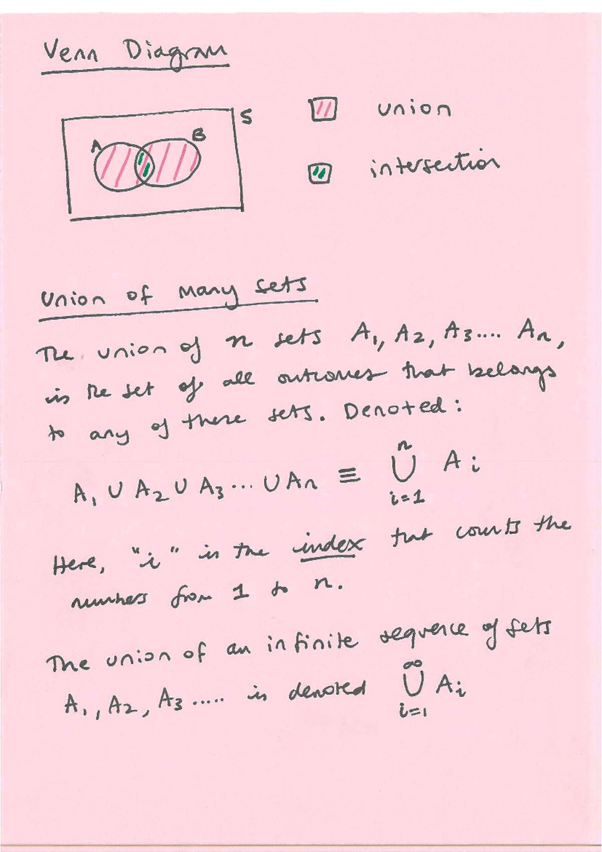 Set Theory and Probability Concepts: Topic 1 Handwritten Notes - Studocu