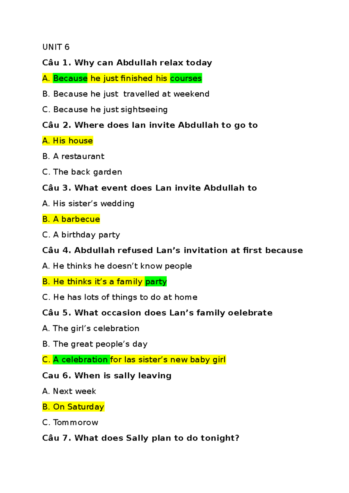 UNIT 6 - Knowledge Review and Practice Questions - Studocu