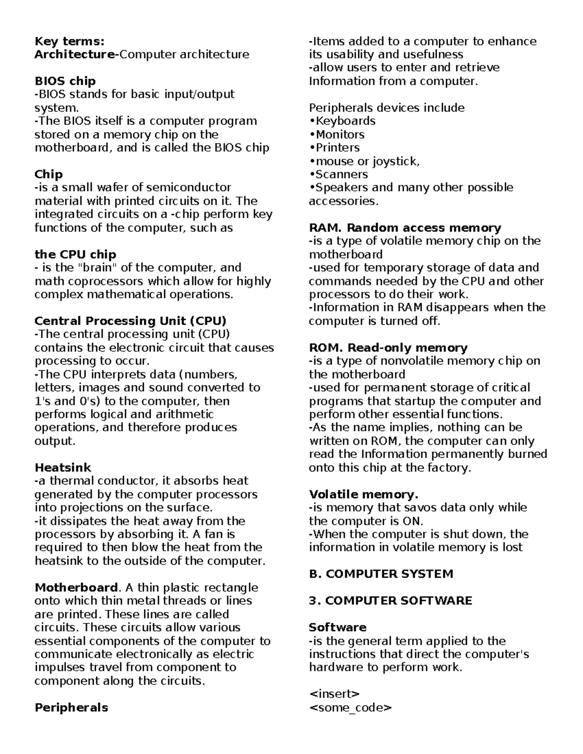 Nursing Informatics: Key Terms and Concepts in Computer Systems - Studocu
