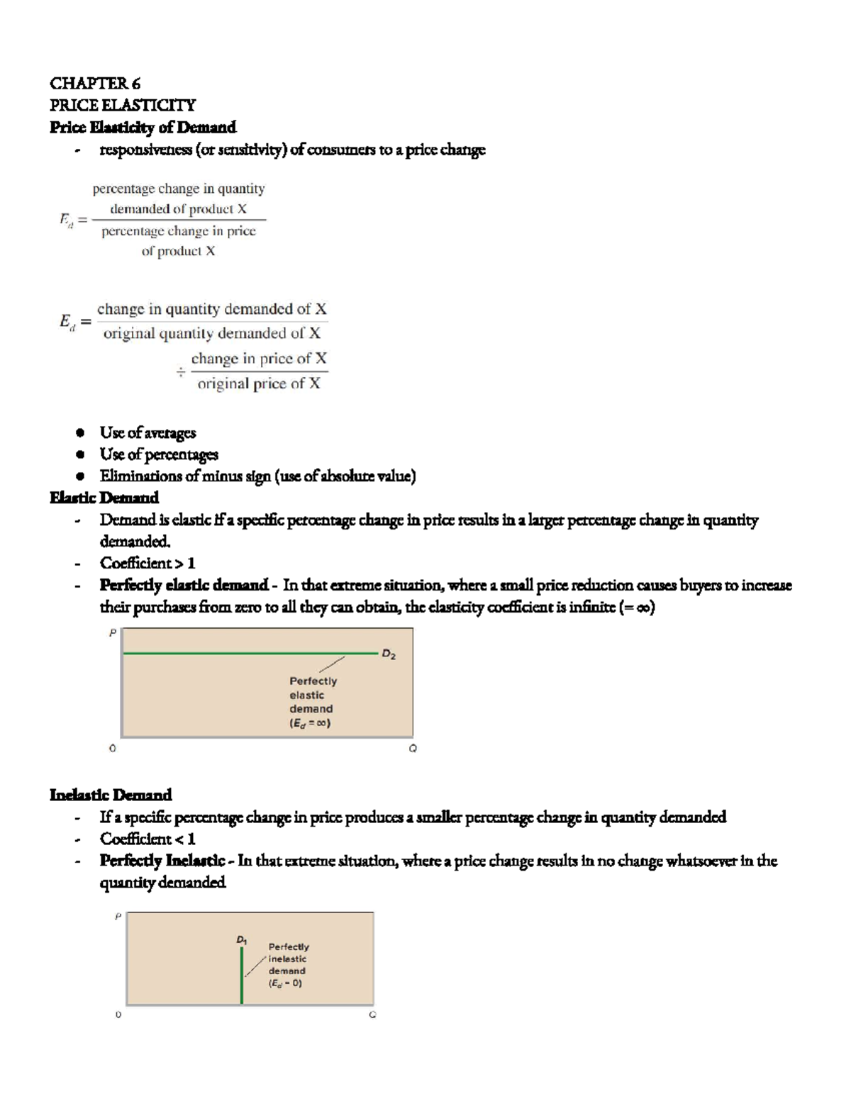 CHAPTER 6: PRICE ELASTICITY OF DEMAND - Key Concepts and Determinants ...
