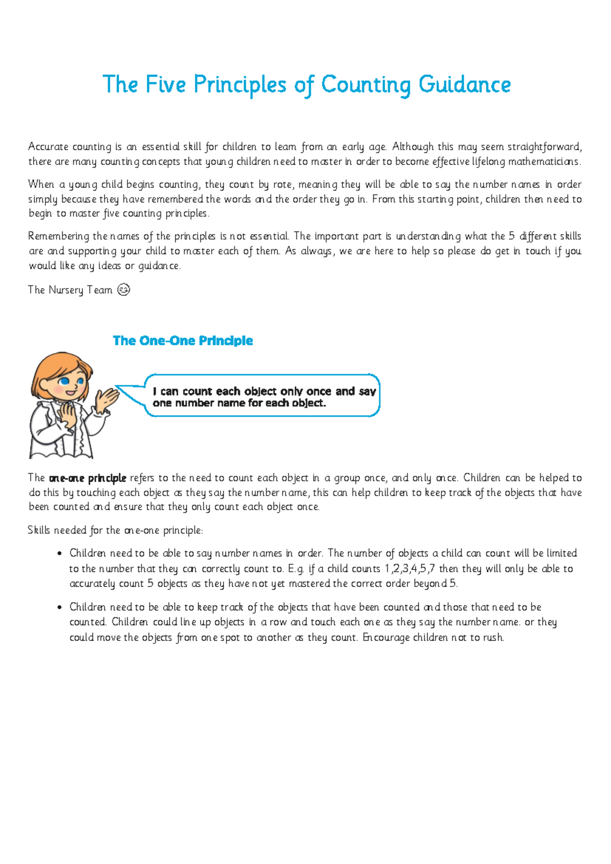 Understanding the Five Principles of Counting for Young Learners - Studocu