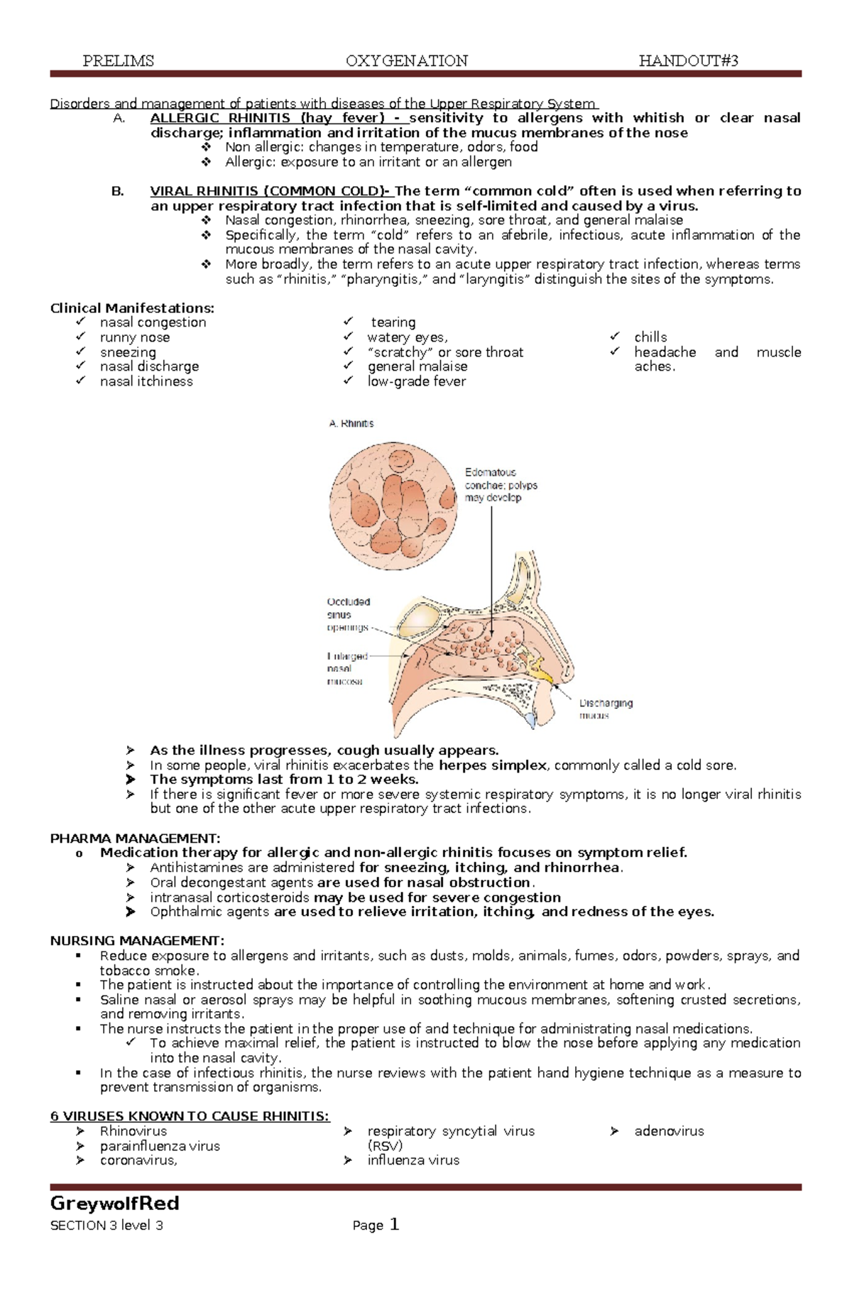 PRELIMS OXYGENATION: Disorders & Management of Upper Respiratory ...