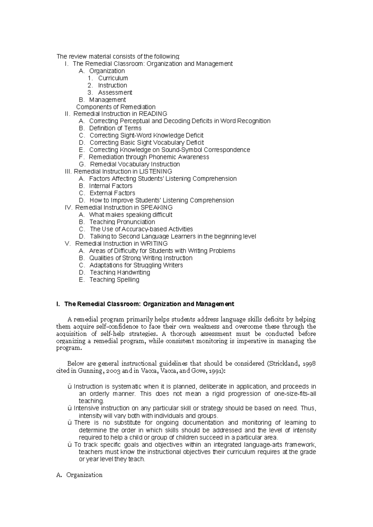 Fact sheets - Useful for studying - The review material consists of the ...