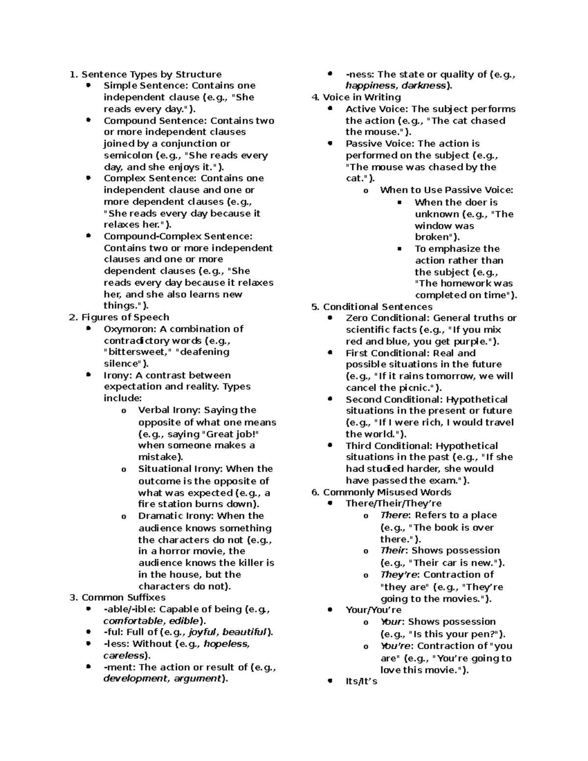 5 - A lecture notes about English. - 1. Sentence Types by Structure ...