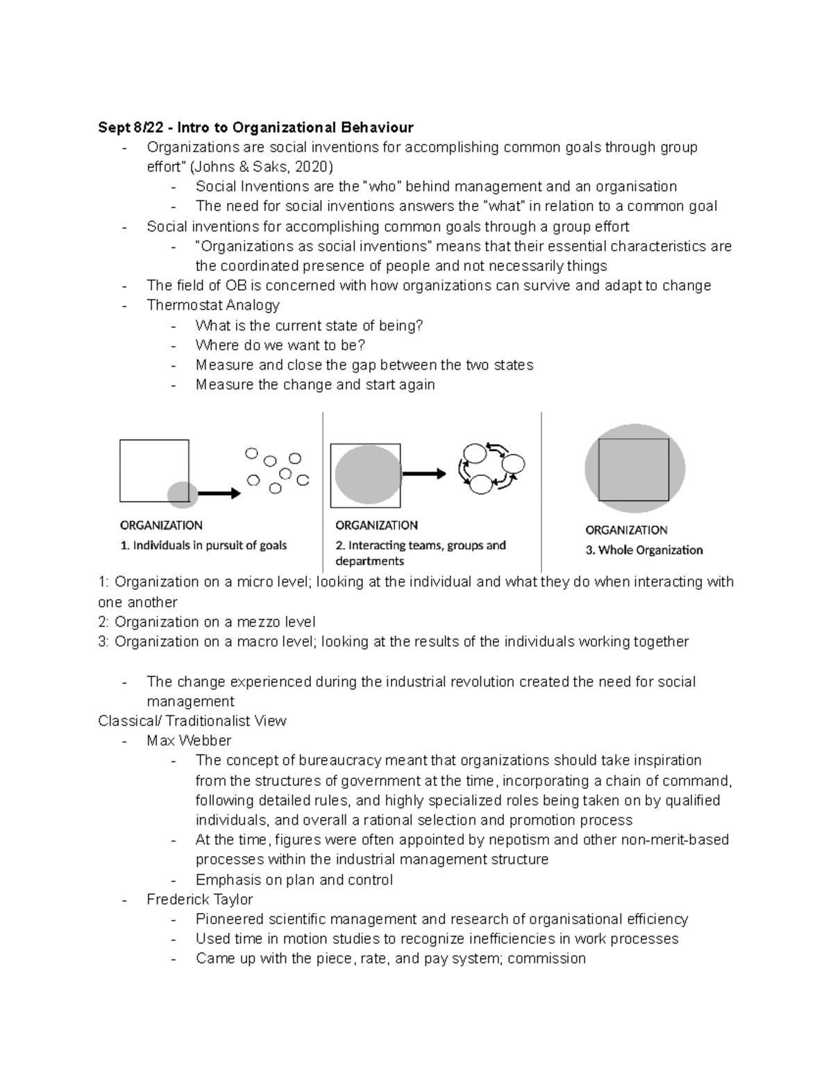 COM 1BA3 Lecture Notes: Understanding Organizational Behaviour Concepts ...