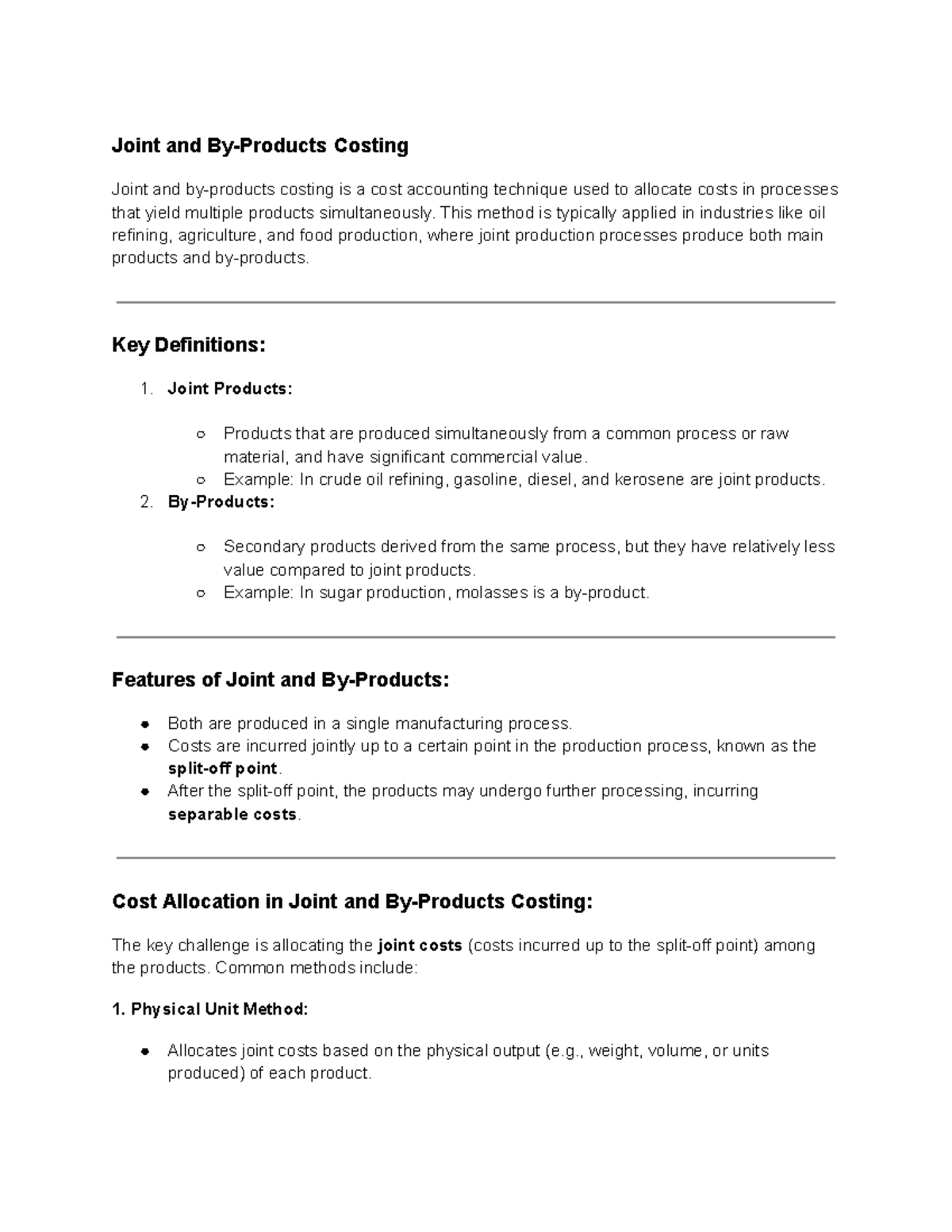 Joint and By-Product Costing Techniques in Cost Accounting - Studocu
