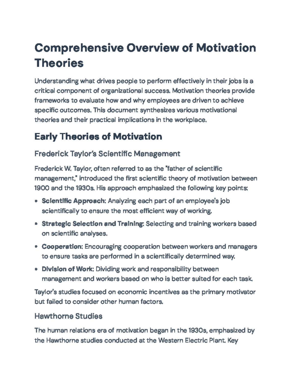 Motivation Theories Overview and Applications in the Workplace ...