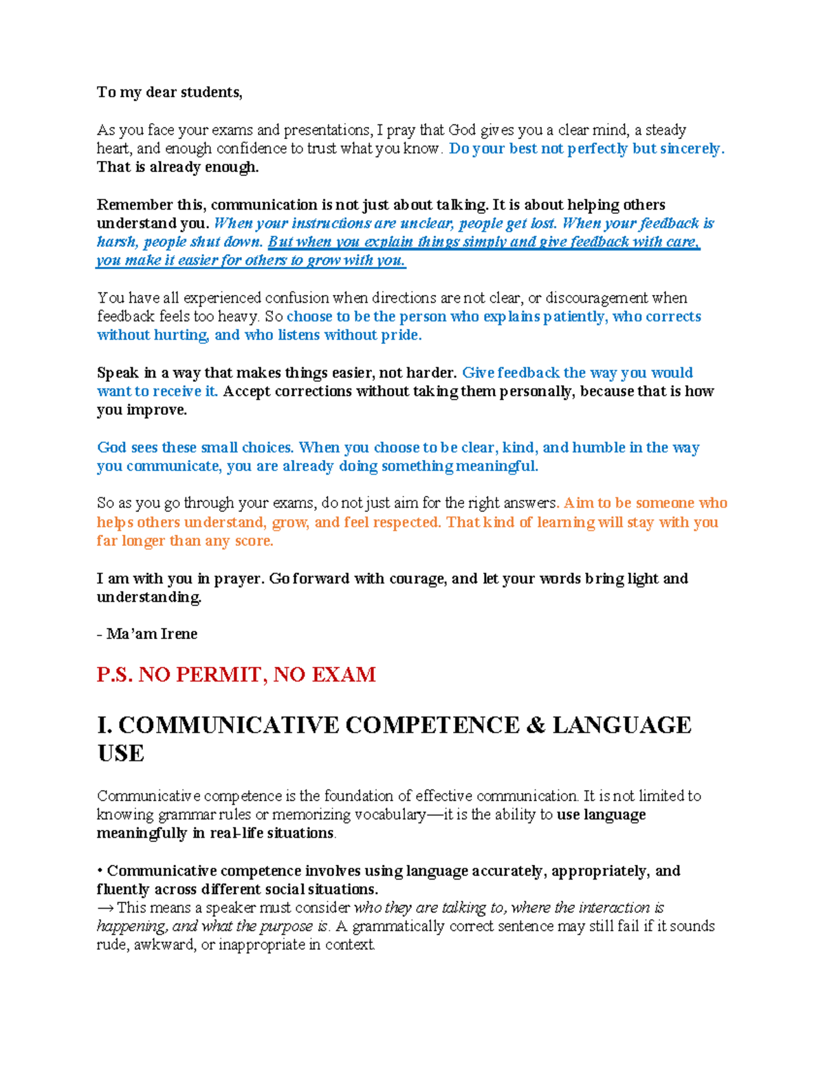 Att - Module: Communicative Competence and Effective Feedback ...