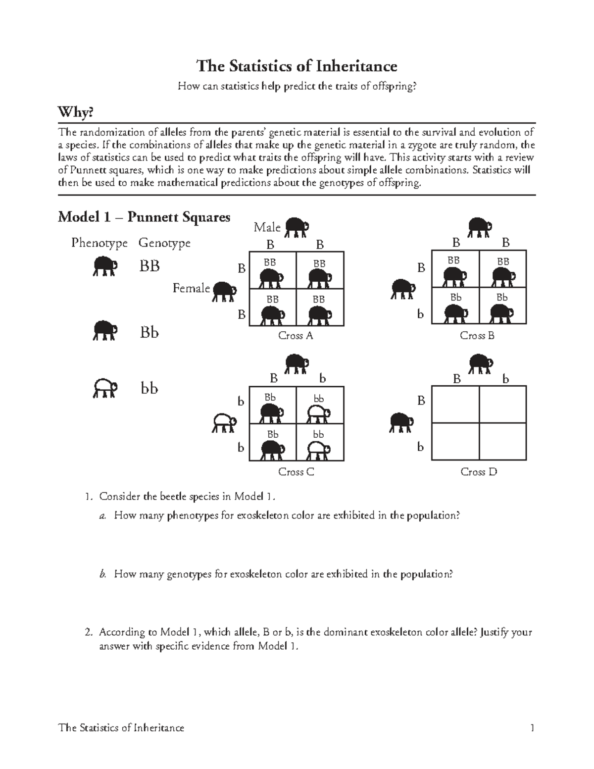 Statistics of Inheritance: Predicting Offspring Traits in Bio 19 - Studocu