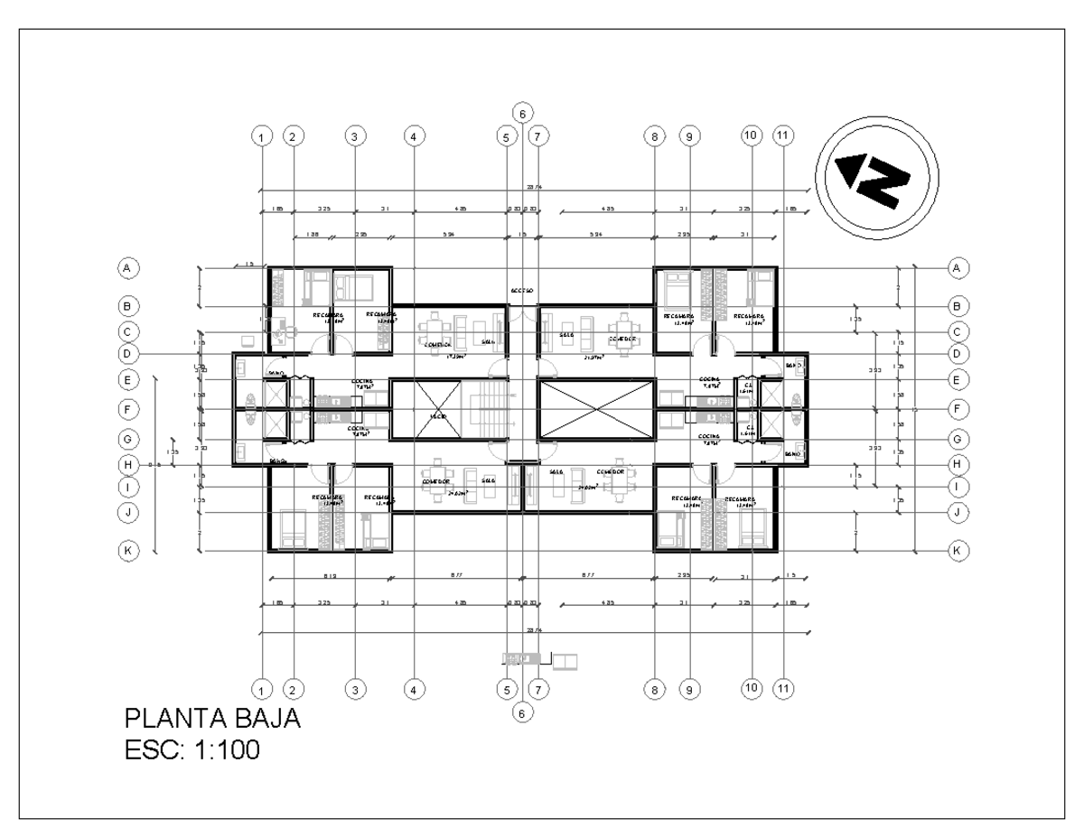 Edificio DE Departamentos - Layout 1 (Escala 1:100) - Studocu