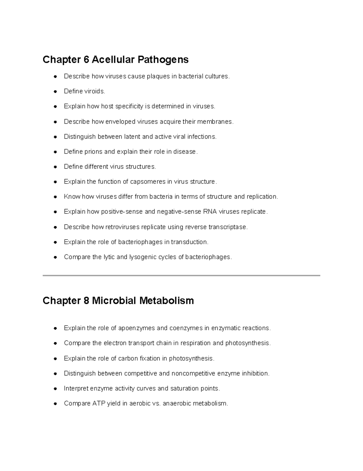 Microbiology Concepts: Acellular Pathogens, Metabolism & Growth (BIO101 ...