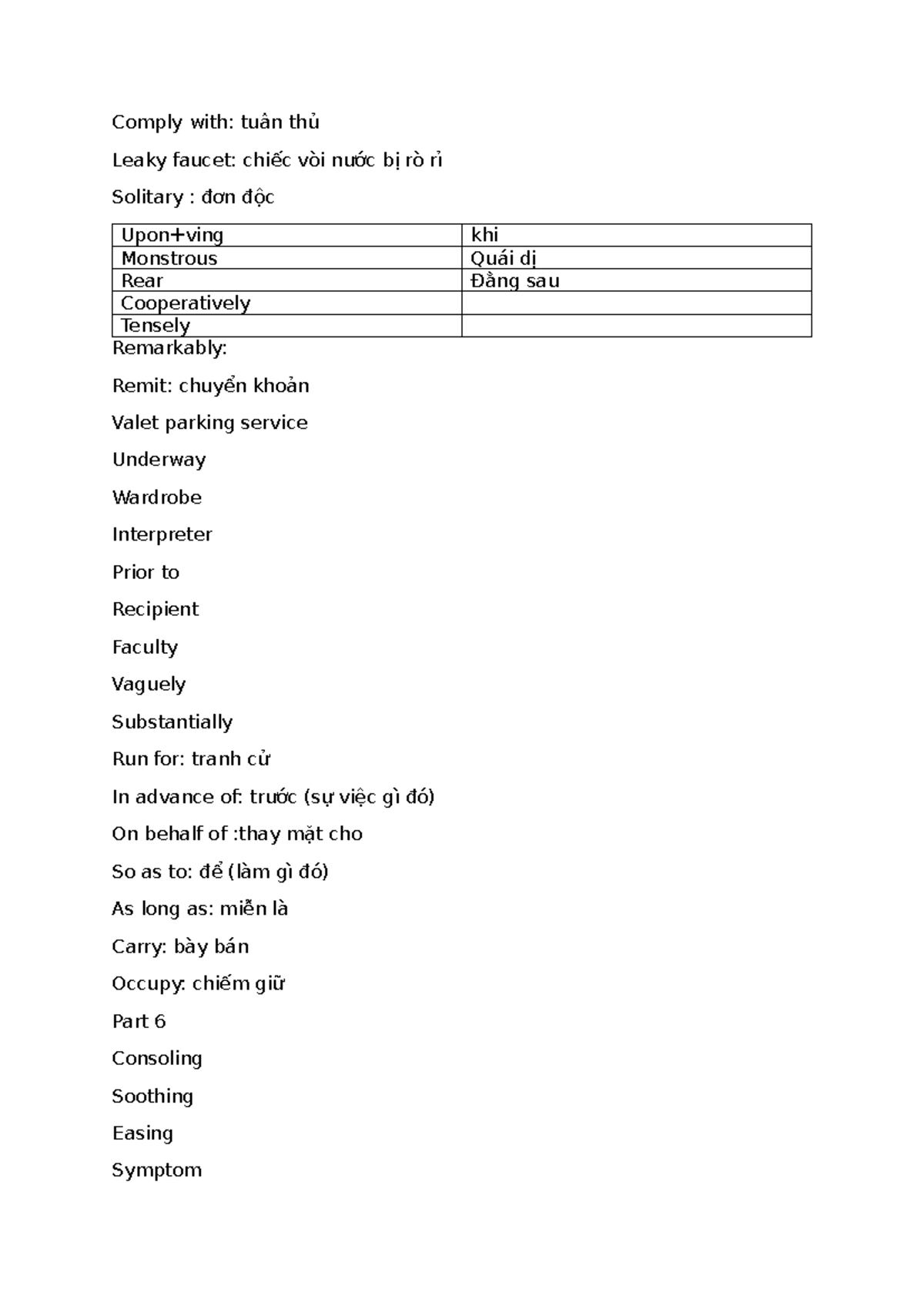 Vocab Notes: Key Terms and Phrases for Language Mastery - Studocu