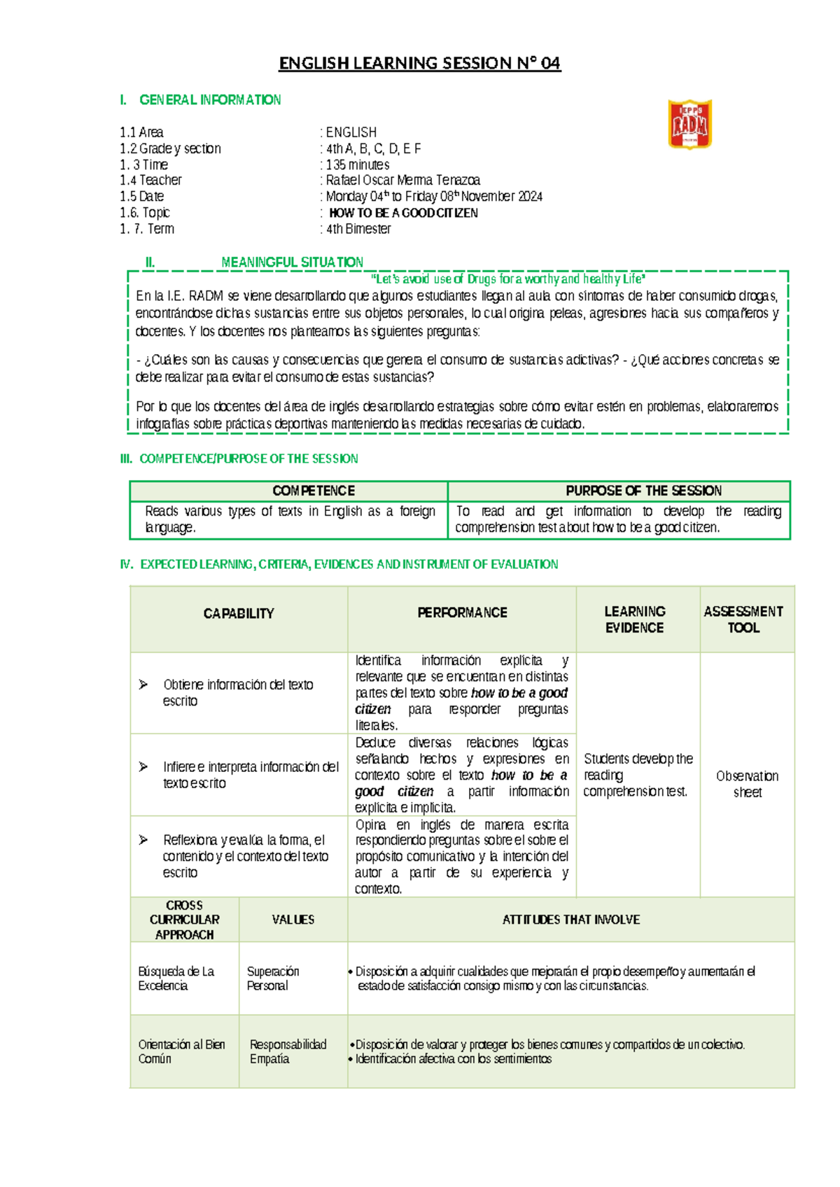 N4-4 English Learning Session: Being a Good Citizen - Activities ...
