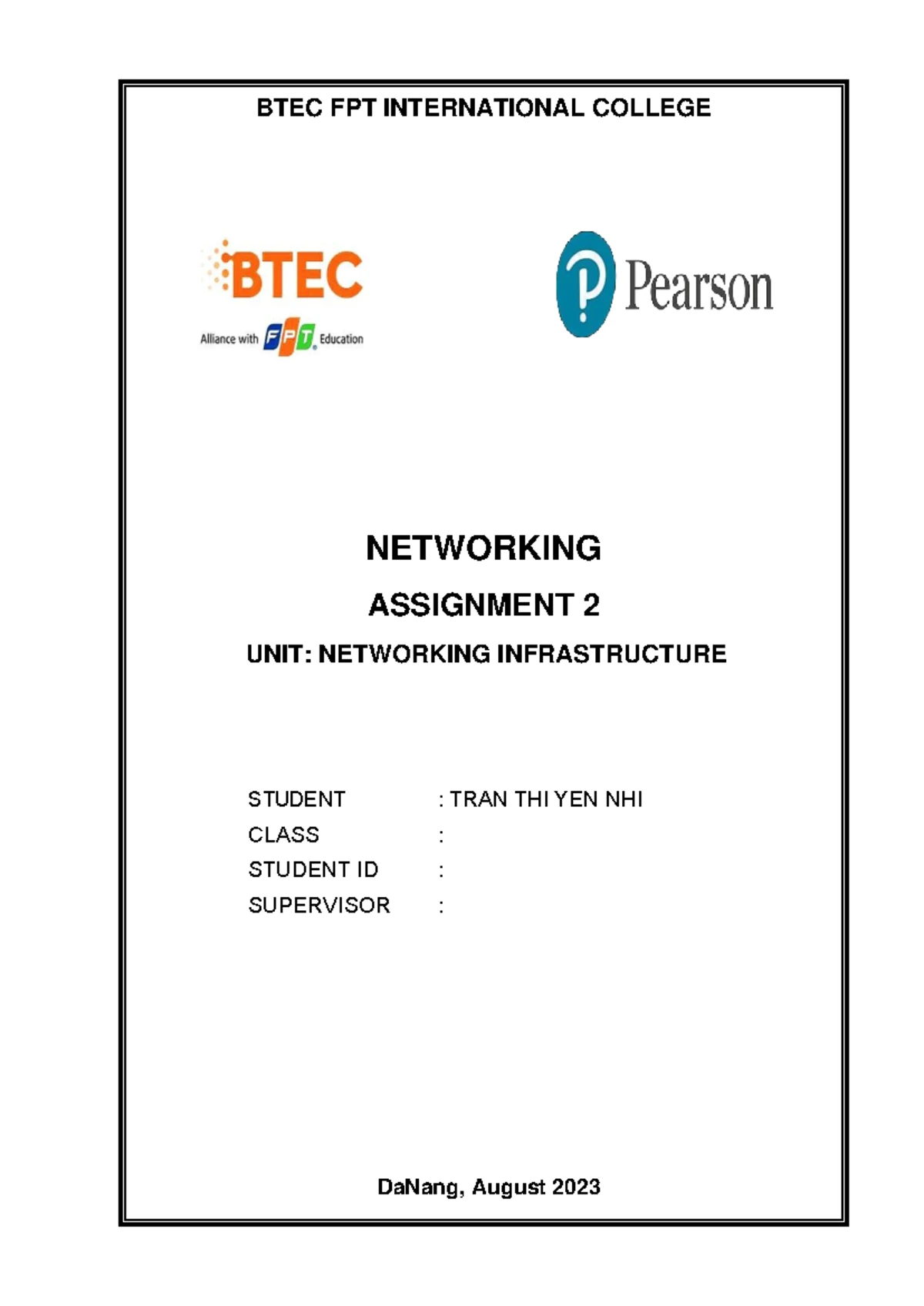 Unit 2 - Networking Assignment Brief: Infrastructure Analysis and ...