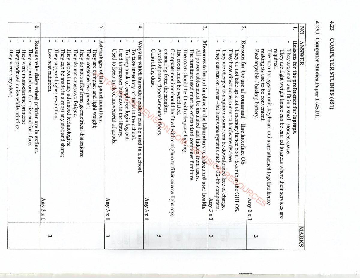2018 KCSE KNEC Computer PP1 Marking Schemes - computer studies ...