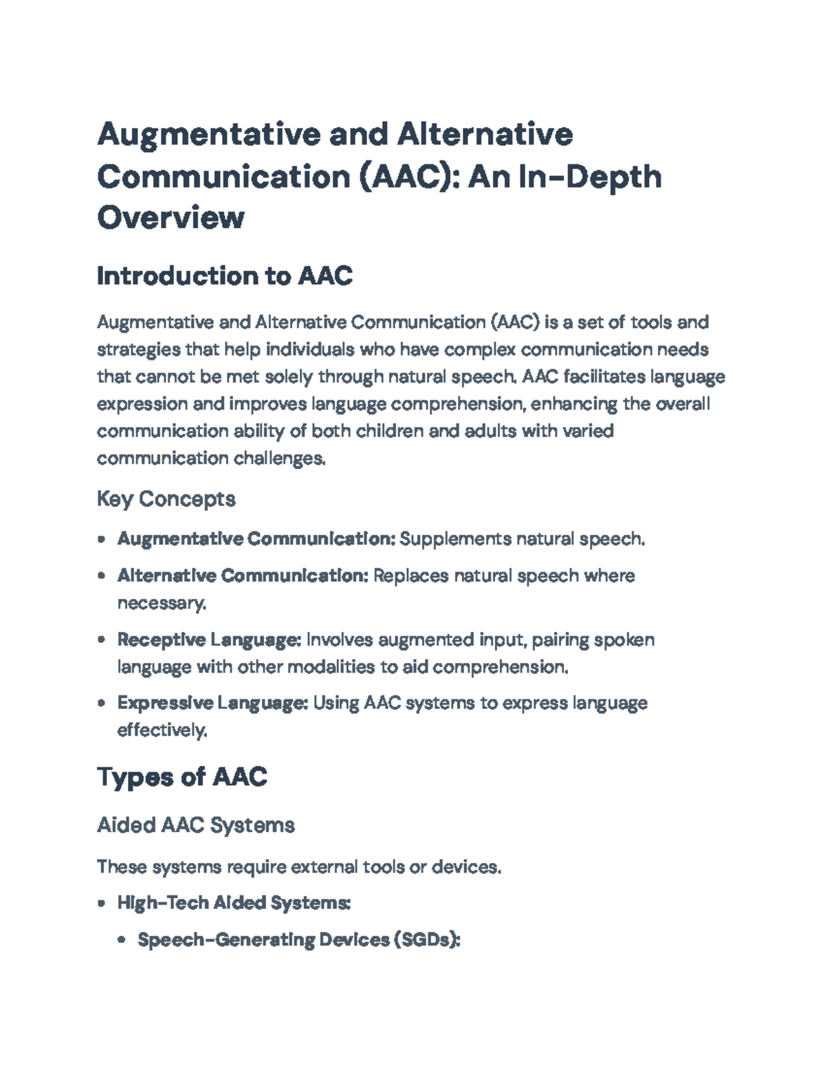 Augmentative and Alternative Communication (AAC): A Comprehensive Guide ...