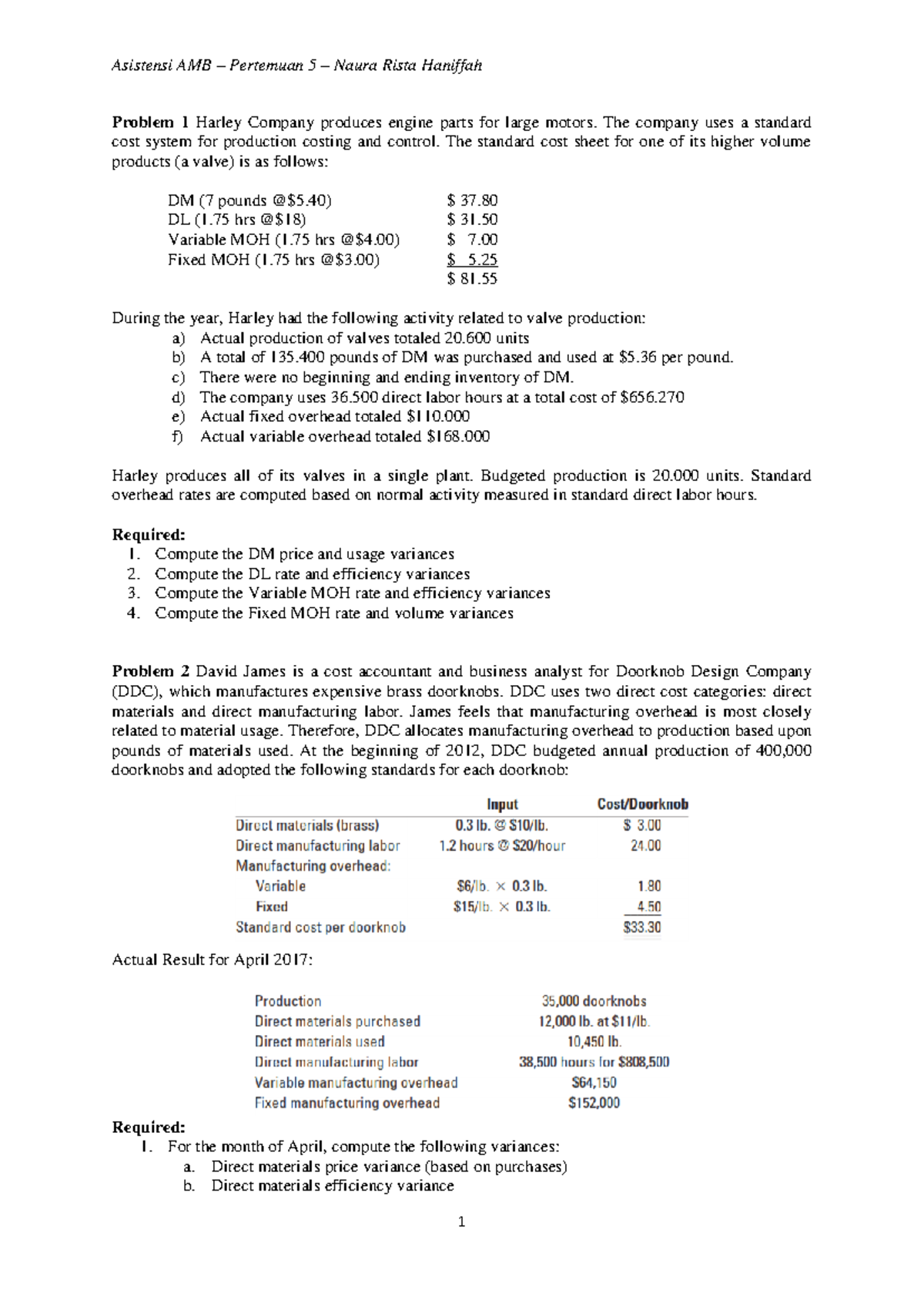 Exam 8 June 2017 - Cost Variance Analysis and Problems - Studocu