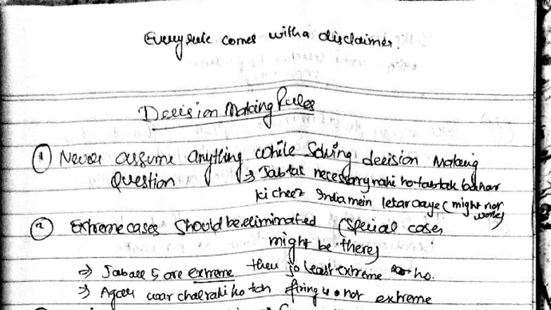 Decision Making Notes - College (DM 101) - Studocu