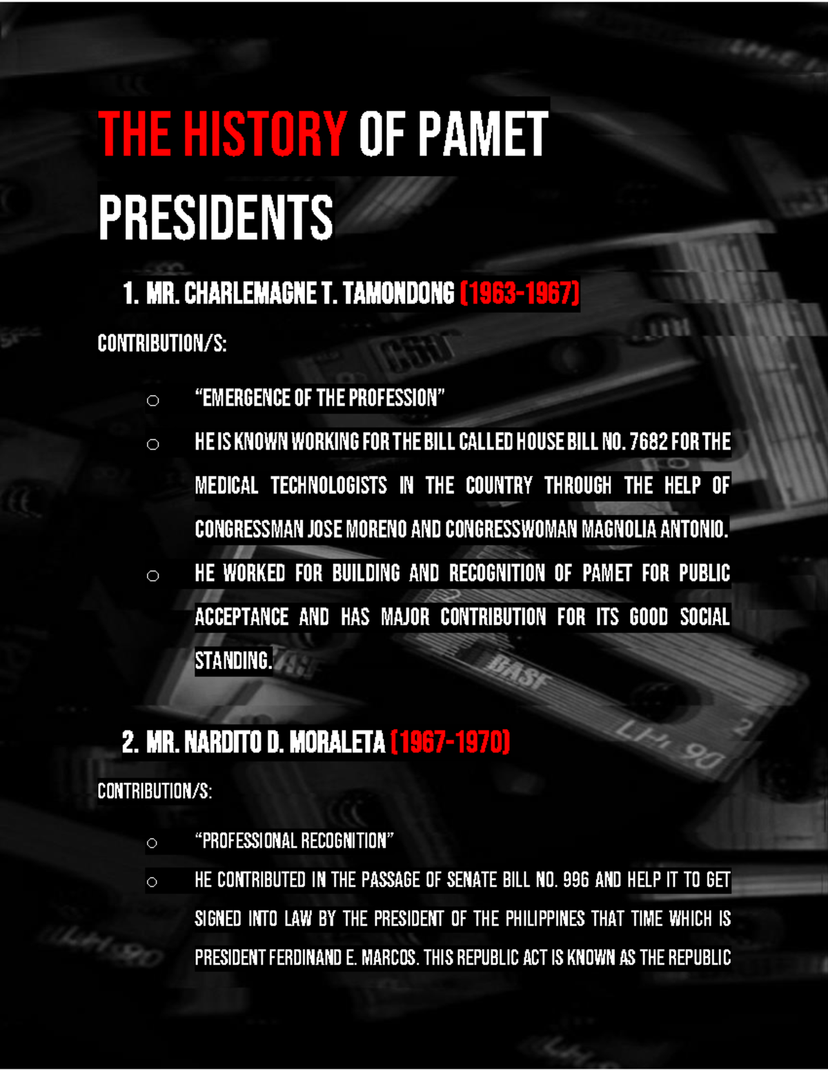 PAMET Presidents: Contributions and Milestones in Medical Technology ...