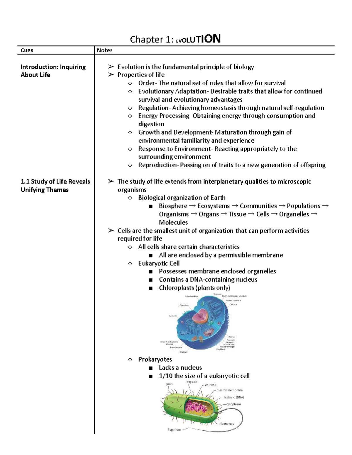 Chapter 1 Evolution and Scientific inquiry - Chapter 1: EVOLUTION Cues ...