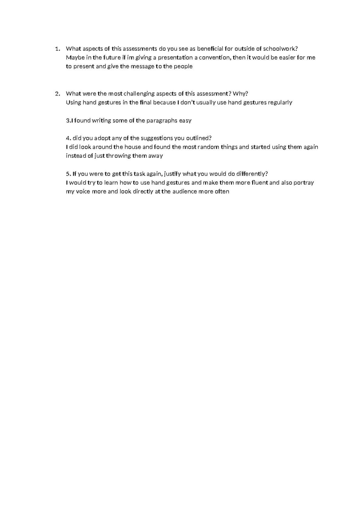 5-Question Reflection on English Assessment Insights - Studocu