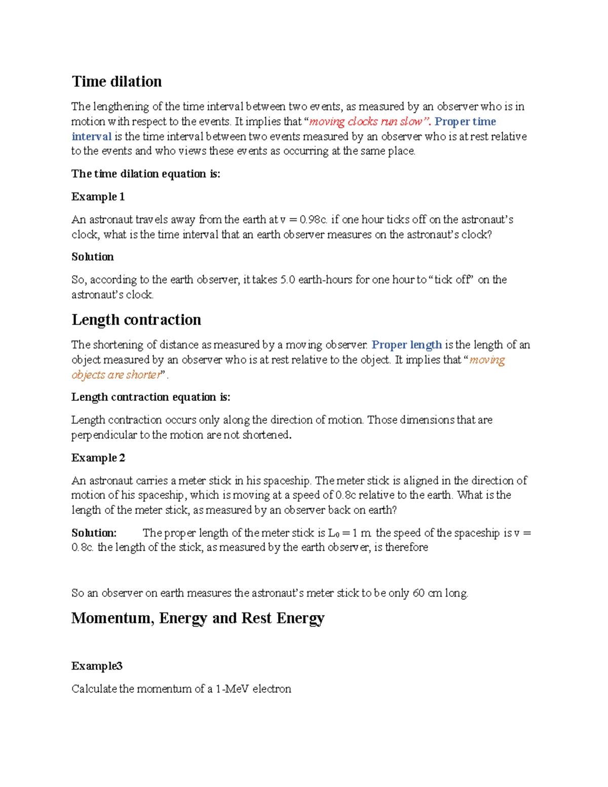 Lecture 10 SPHB021 - Summary of Modern Physics Exercises and Solutions ...