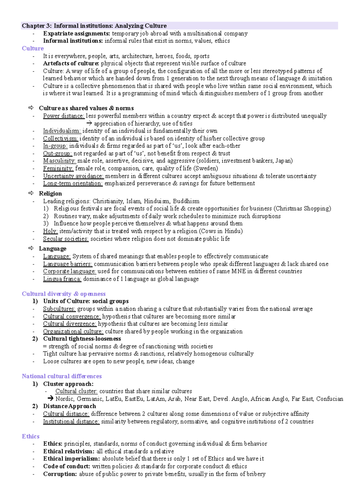 Global Business 3 - Chapter 3: Analyzing Informal Institutions and ...