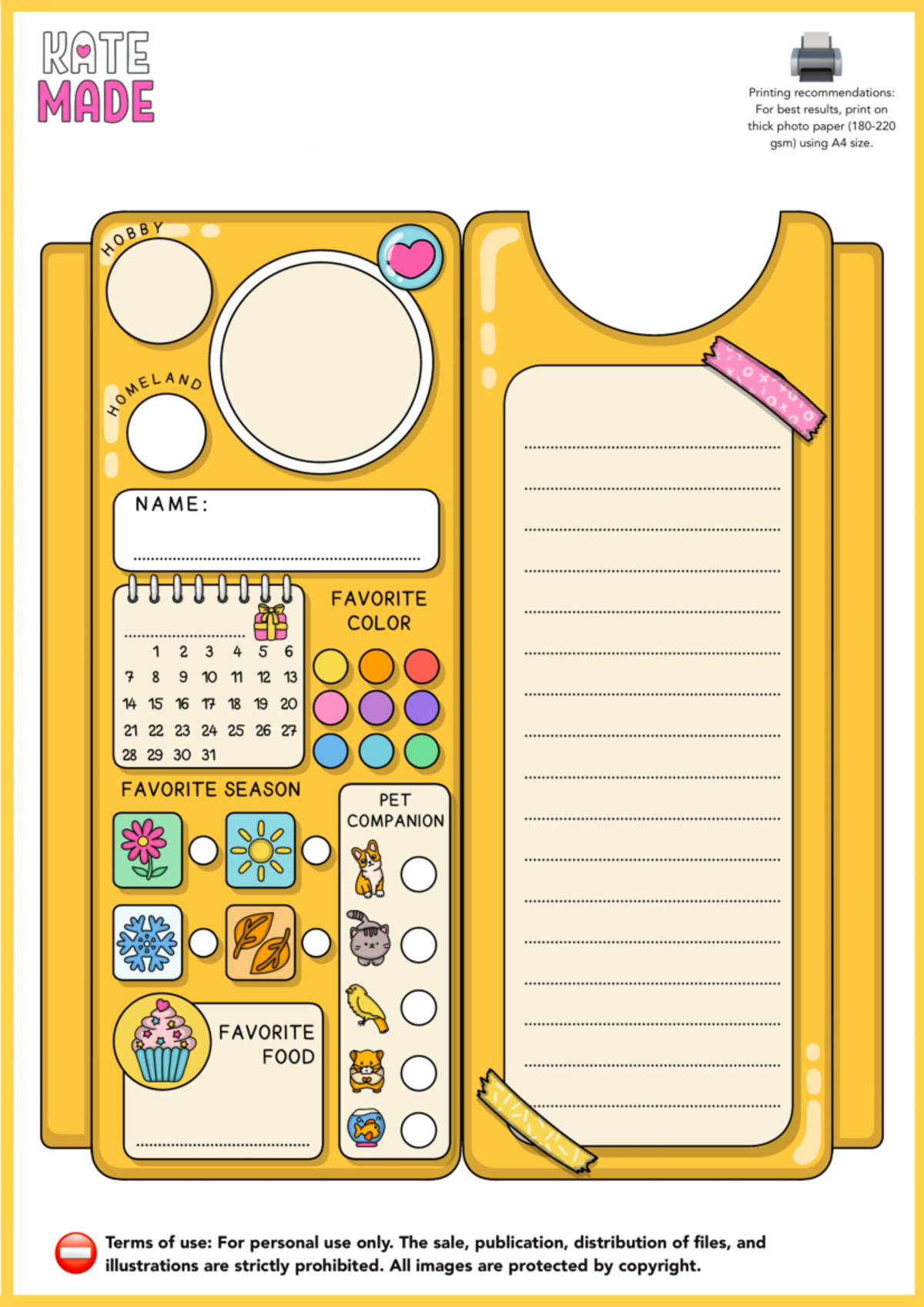 Dolls Organizer: KATE MADE Printing Guide and Recommendations - Studocu