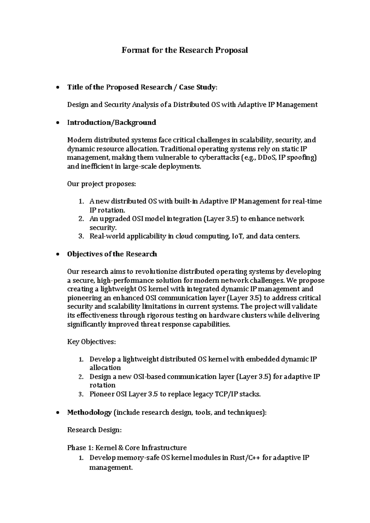 Research Proposal: Case Study on Distributed OS Design & Security (SBM ...