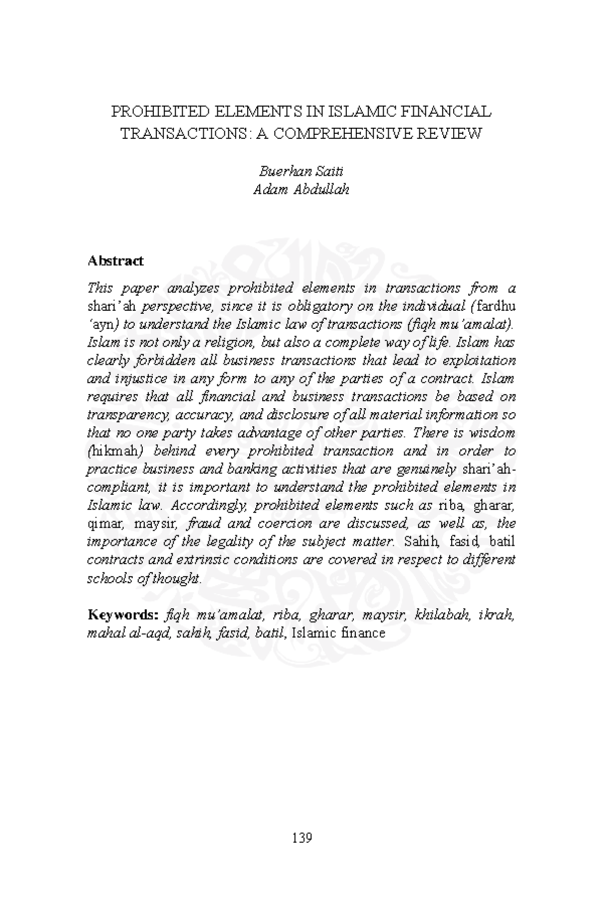 Prohibited Elements in Islamic Financial Transactions: A Detailed ...