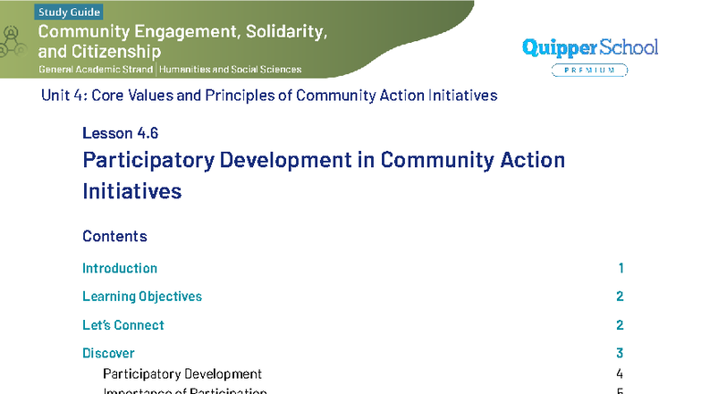 CSC 12 Q3 0406 SG Lesson 4.6: Participatory Development in Community ...