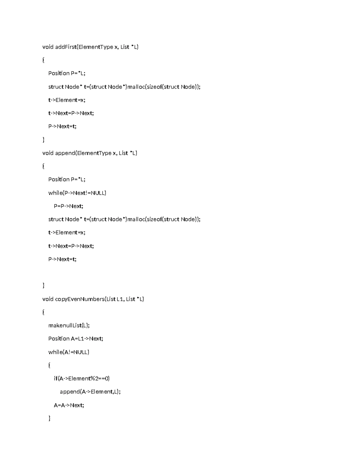 C Programming: Linked List Operations and Functions (CTDL) - Studocu