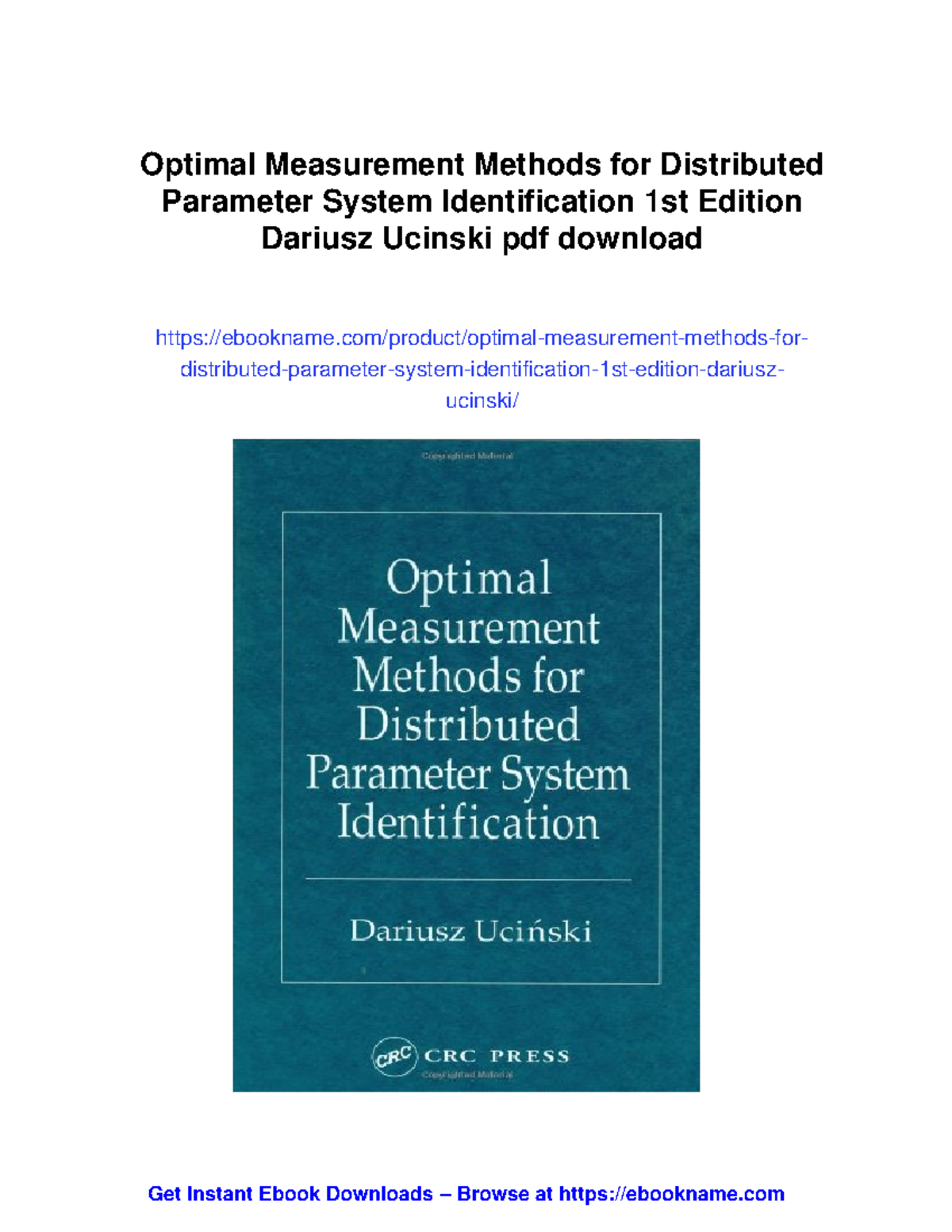 Optimal Measurement Methods for Distributed Parameter System ...