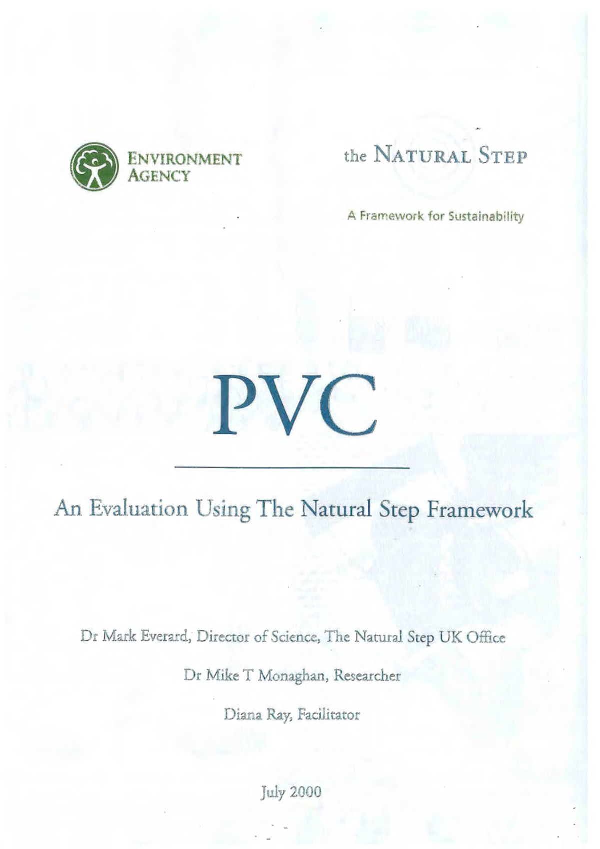 PVC: An Evaluation of Sustainability Using The Natural Step Framework ...