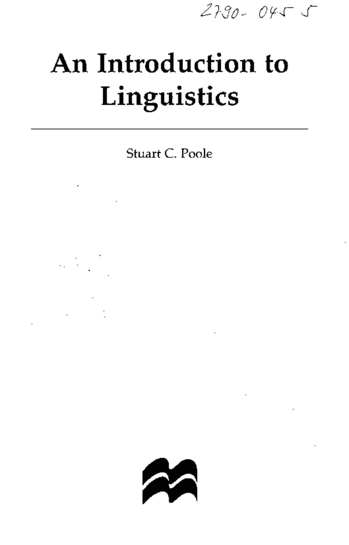 LNG 101: Introductory Notes on Linguistics by Stuart C. Poole - Studocu