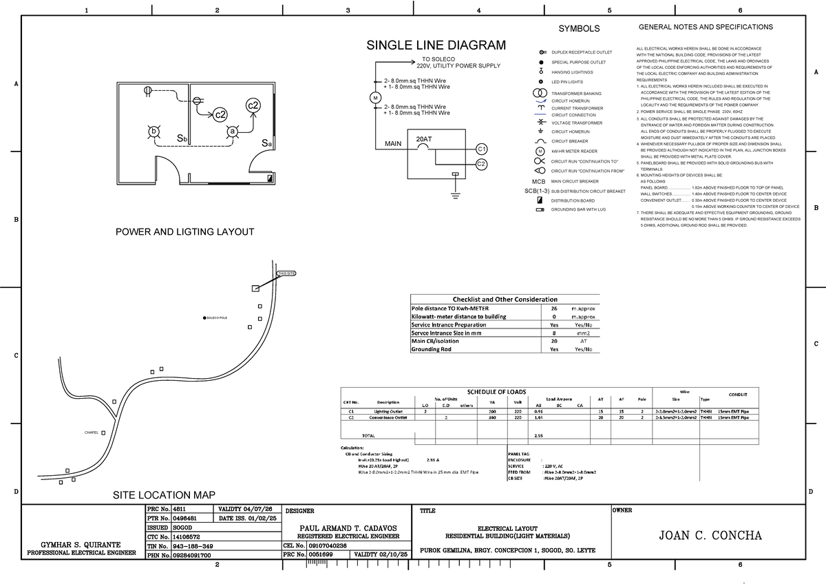 Electrical Works Specifications and Single Line Diagram - JOAN V - Studocu