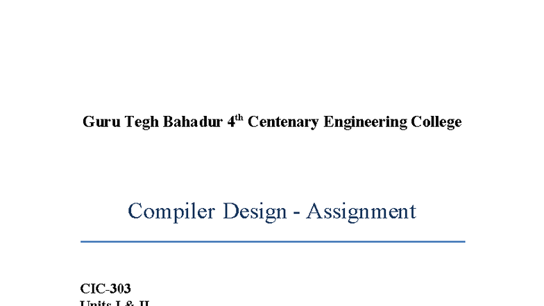 Compiler Design Assignment (CSE AIML 5th Sem) - Solved with Diagrams ...