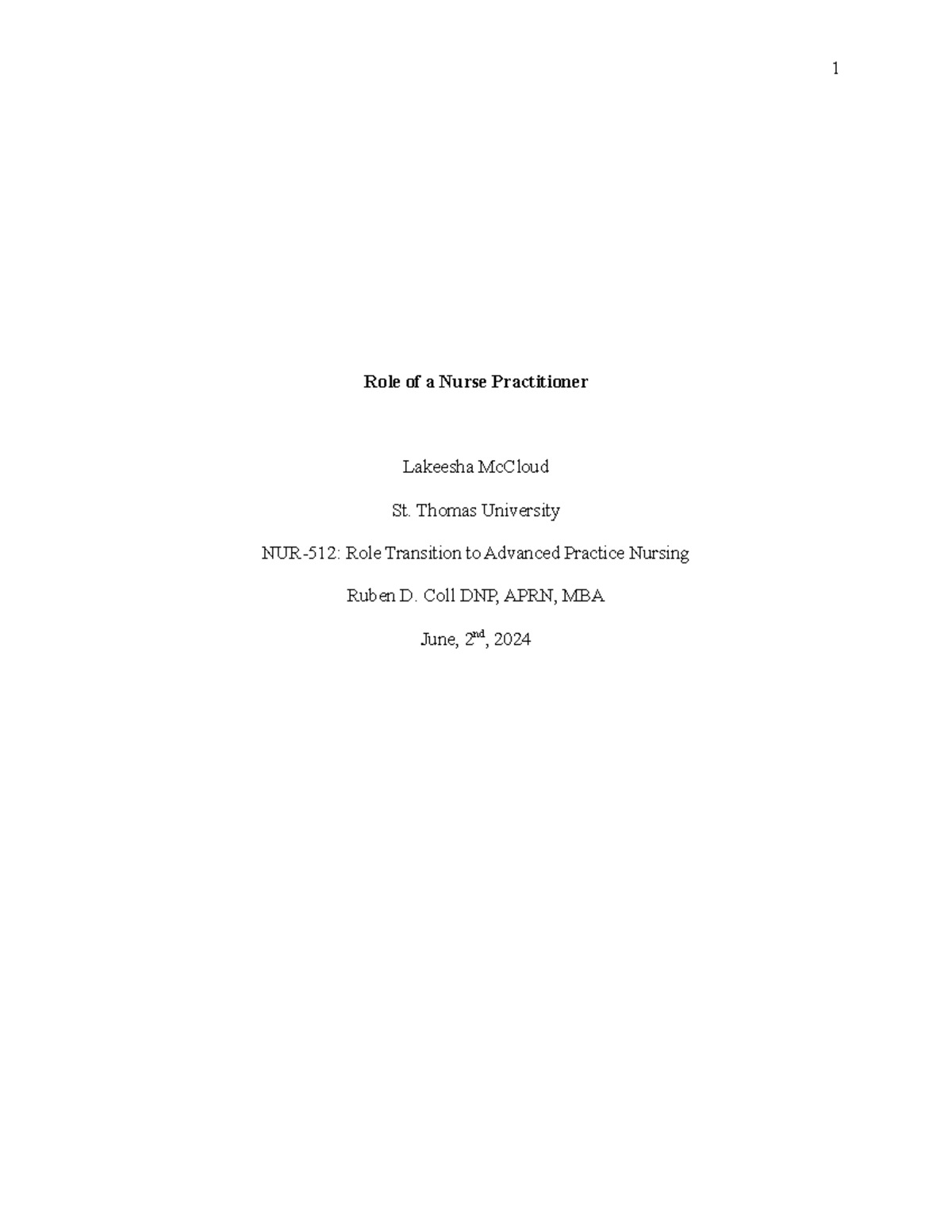 Role of a Nurse Practitioner - Copy - Role of a Nurse Practitioner ...